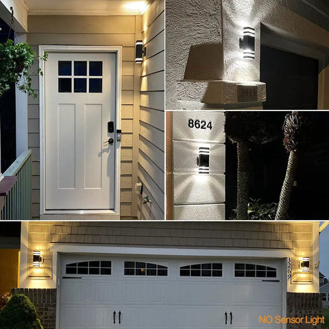 Square LED Up And Down Outdoor Wall Light 14W IP65 Waterproof Exterior Lamp Aluminum Warm White 3000K 1100LM for porch and garage