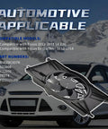 Straight Bolt On Electric Radiator Cooling Fan Replacement For Ford Focus 2012 2018 viewed with part numbers and car background.