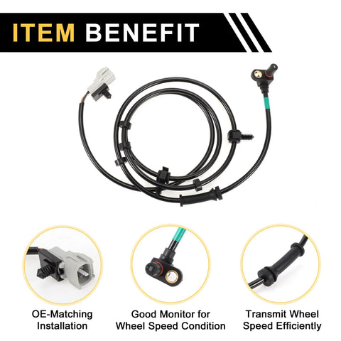 ABS wheel speed sensor cable kit for Dodge Ram 2500/3500; front left or right, black harness with OEM connectors