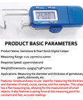 Digital Gauge Mrg-25 Electronic Pearl Calipers for Diamond Gemstone Jewelry 0-25mm Range 0.01mm Precision 1500mm/s displayed measuring 25mm.