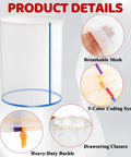 Five Pack 5 Gallon All Mesh Filter Bags Set For Hydroponics And Industrial Use Reusable Nylon with details.