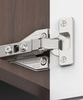 Soft Close Concealed Cabinet Hinges 1/8 1/4 5/16 Overlay For Face Frame And Frameless Doors 3D Adjustable Clip Plate showing details.