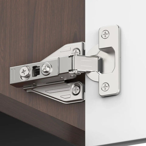 Soft Close Concealed Cabinet Hinges 1/8 1/4 5/16 Overlay For Face Frame And Frameless Doors 3D Adjustable Clip Plate showing details.