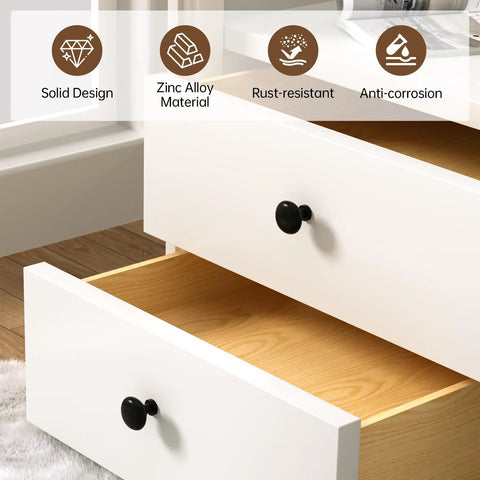 10 Pack Matte Black Cabinet Knobs And Solid Zinc Drawer Pulls For Kitchen Cabinets Badass Bathroom Furniture Handles on drawer.