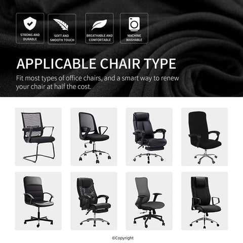Waterproof Stretch Office Chair Cover With Durable Zipper Washable Removable Spandex Slipcover For Desk Chairs example