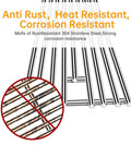 Heavy Duty Thick 9Mm Stainless Steel Cooking Grates Four Pack Heat Plates Flame Tamers For Blaze Grill Replacements, showing anti-rust features.