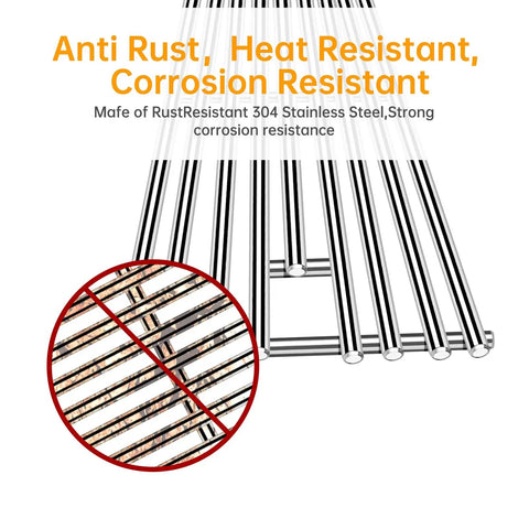 Heavy Duty Thick 9Mm Stainless Steel Cooking Grates Four Pack Heat Plates Flame Tamers For Blaze Grill Replacements, showing anti-rust features.