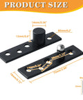Heavy Duty 3 Inch Pivot Door Hinge Set With 360 Degree Rotation Offset Axis Concealed Hinges Up Down Shaft Stainless Steel Black Finish Pack Of 2 Ideal For High Traffic Homes And Offices showing measurements