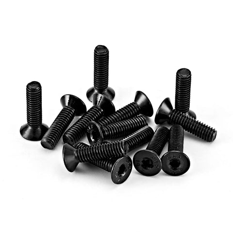 M4 0.7 X 10mm Flat Head Hex Socket Cap Screws Bulk Pack Heavy Duty 10.9 Grade Alloy Steel Black Oxide Finish With 2.5mm Allen Drive