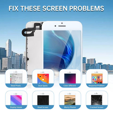 iPhone 7 Plus Screen Replacement Kit With Full Front Assembly Including Home Button Front Camera Ear Speaker Earpiece Frame