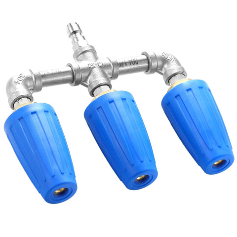 3-In-1 Turbo Nozzle For Pressure Washer With 360 Degree Rotating Jet Streams That Clean Tough Grime Fast And Make Scrubbing Way Easier