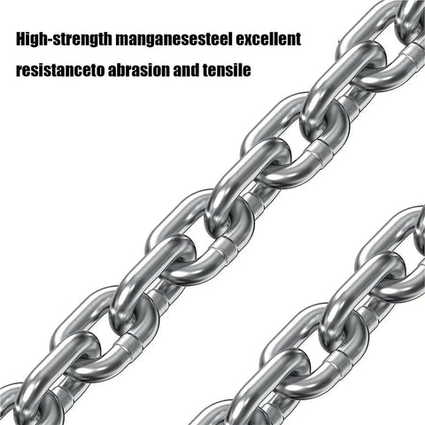 Heavy Duty 2200 Lbs Vertical Drum Lifter With Double Chains For Metal Barrels, Strong Alloy Steel Hoist Sling close-up of durable steel chain
