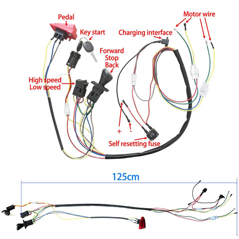 DIY 24V Motor Gearbox And Wire Harness Upgrade Kit For Ride On Toys Self Made Cars Switch Motor Gearbox Set Wiring Diagram