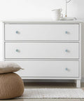 Four Pack Straight Up Stunning Marble Look Glass Cabinet Knobs With Light Blue Gold Texture Round Drawer Pulls For Kitchen Cupboards Dresser Doors A Total Vibe Upgrade on a white dresser.