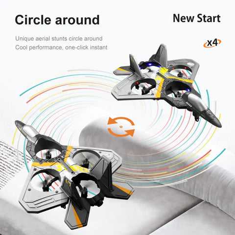 Foam RC Fighter Jet Airplane With Lights, Dual Battery Pack, No Assembly, Ready To Fly, 360 Degree Flips And Dope Stunt Rolls
