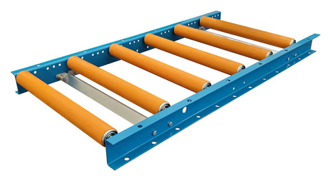 18 Inch Wide Galvanized Steel Light Duty Gravity Conveyor With Polyurethane Rollers and 530 Lbs Capacity for Shipping Assembly Lines