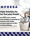 Mother and child playing with a laundry basket indoors, emphasizing simple solutions concept by Impresa.
