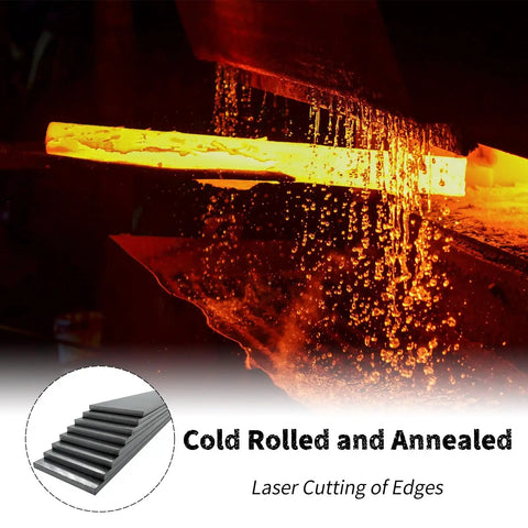 Glowing steel blank during cooling process, Eight Pack 1095 High Carbon Steel Blanks 12 Inch By 1.5 Inch By 0.12 Inch For Knife Making