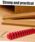 Red Modular Wrench Rack Organizer 12-Piece Space Saving Tool Storage Tray with sturdy plastic construction on wood surface.