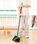 Heckin Tough Heavy Duty Brooms Two Pack With 55 Inch Long Handles Angled Head Built For Sweeping Dust Grit Pet Hair Under Cabinets.