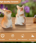 Darn Cute Ceramic Bunny Toilet Bolt Caps Universal Fit For Rusty Bolts Thick Base Hides Exposed Screws Heavy Duty Adhesive Pads Bathroom Glow Up, two ceramic bunnies on a table.