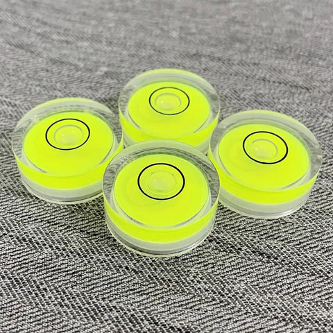 Four Pack Tiny Circular Bubble Levels With Double Sided Adhesive Backing Stick On Spirit Level Gauges 25x10 mm acrylic neon