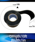 Self-Fusing Silicone Tape 1 Inch By 10 Feet Self-Welding Repair Tape showing roll dimensions and black material