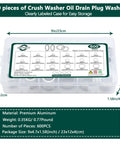 Oil Drain Plug Gasket Kit With 18 Size Aluminum Crush Washers, 1-2mm Thick, M6 To M24, Anti Leak, Corrosion Resistant Coating