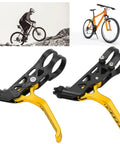 Top Shelf Aluminum Alloy Bicycle Brake Levers, matte gold finish, lightweight design, ideal for road, mountain, folding bikes.