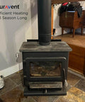 Wood stove with Easy Install 6 Inch Double Wall Wood Stove Vent Pipe In Galvanized And Stainless Steel Construction, Heavy Duty Chimney.