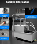 Get Rid Of Grime Now With This Heavy Duty 55L Commercial Stainless Steel Oil Filter Cart For Restaurants showing control features.