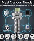 Inductive Proximity Sensor M8 Cylindrical Switch PR08 2DO 2 Wire Normally Open DC 12 24V 2mm Sensing Distance Non Shielded CE Industrial Detector for Automation and Machinery, M8 metal sensor