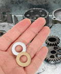 Flat Washer And Spacer Kit 120Pcs M10x20 Nylon Gasket Brass White Zinc Coated Spacers For Commercial Appliance Bolts And Replacement Washers In Industrial Fastening Diy Projects, brass and zinc washer close-up
