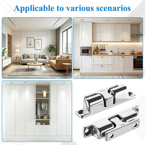 4 Pack Double Ball Tension Double Roller Cabinet Catch 316 Stainless Steel With Mirror Polished Finish in living room, kitchen, wardrobe