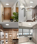 Two Pack 15W Flush Mount LED Ceiling Light 1500 Lumens Daylight 5000K Low Profile Ceiling Fixture installed in various rooms