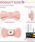 Totally Adorable Pink Bow Dresser Knobs Six Pack Ceramic Drawer Pulls For Girls Room And Nursery Vintage Style Single Hole Handles dimensions