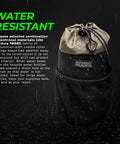 Bongo Bike Handlebar Bag Water Resistant Cordura 1000D Front Stem Bag With Water Bottle Holder shown in wet conditions