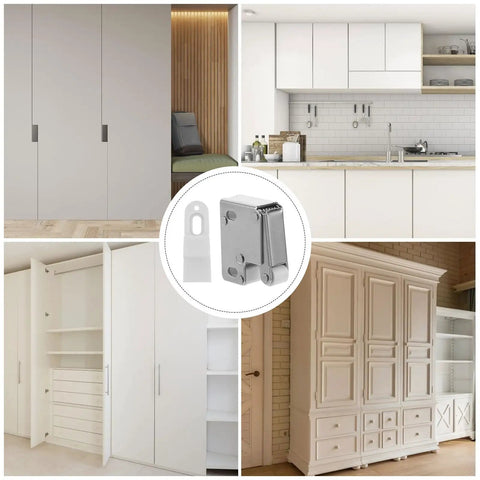Stainless Steel Door Roller Catch 2 Pack Press To Open Cabinet Latch With Nylon Wheel For Handleless Kitchen And Wardrobe Doors