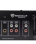 Back panel of Six Zone 180W 70V Commercial Amplifier With Bluetooth USB SD RCA Multisource Inputs Mic And Optical Inputs FM Radio