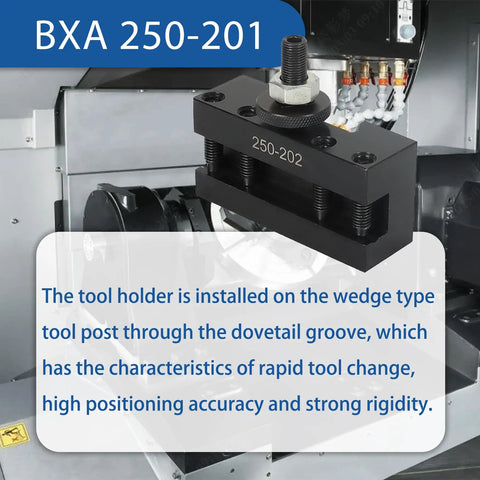 CNC Quick Change BXA Size 2 Facing And Boring Tool Post Holder 250-202 For 10 To 15 Inch Swing Sealed And Hardened, Locks Right Up Between Turning And Facing Tools, Interchangeable With Dorian Aloris Phase II BXA Mini Posts