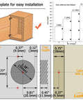 Template for installing Soft Closing Cabinet Hinges 100 Pack One Half Inch Overlay Self Closing Kitchen Hardware Nickel