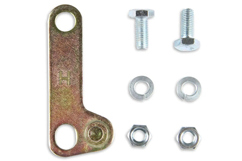 GM 700R4 Kickdown Throttle Bracket Kit With Throttle Lever Adapter And Kickdown Cable For 4L60E GM Transmissions, Corrects Throttle Cable Geometry, Maintains Proper Transmission Fluid Pressure, Includes Mounting Hardware, Zinc Plated; bracket and hardware