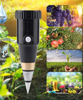Pro Grade Soil pH And Moisture Meter With Hygrometer For Vineyards Orchards Farms Lawns And Gardens, Fast Readouts, Metal Electrode