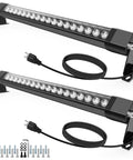 Outdoor Wall Washer Light Bar Pair 36W 5000K Daylight White LED Linear Lighting 2ft 120V with mounts and wiring shown