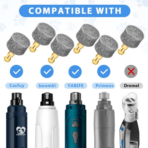 Six Pack Premium Diamond Dog Nail Grinder Heads Set Compatible With Casfuy LOPSIC YABIFE Primens Other Popular Brands