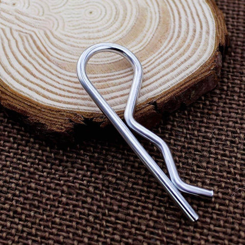 Single hairpin from 20 Pcs Cotter Pins And R Clips Set, Heavy Duty Zinc Plated Hairpin Assortment For Hitch Pin Locks, 55mm.