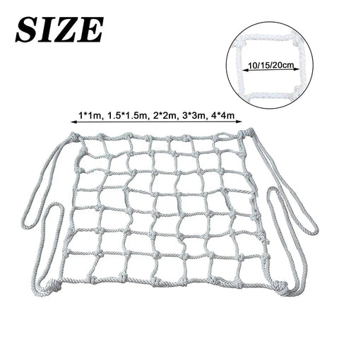 Beefy Heavy Duty Lifting Net Nylon Cargo Sling Net for Hanging Goods, garden climbing 1.5 by 1.5 m mesh 10 cm load up to 500 kg