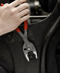 10 Inch Pliers With Front And Side Grips For Stripped Screws And Bolts, held by a hand gripping a bolt, heavy duty use