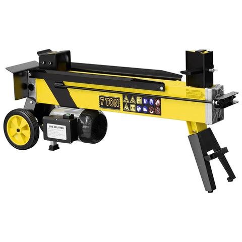 Tough As Nails 7 Ton Electric Wood Splitter With 15 Amp Hydraulic Motor And Detachable Cross Blade For Effortless Backyard Firewood Prep And Hardwood Logs