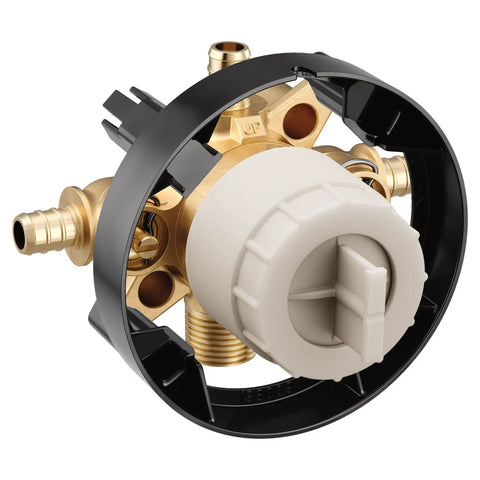 U140XS M-CORE 4 Port Tub And Shower Mixing Valve With Crimp Ring PEX Connections And Stops, Pressure Balancing